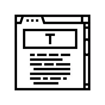 User interface text technical writer line icon vector illustration Stock Illustration