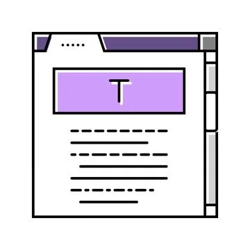 User interface text technical writer color icon vector illustration Stock Illustration
