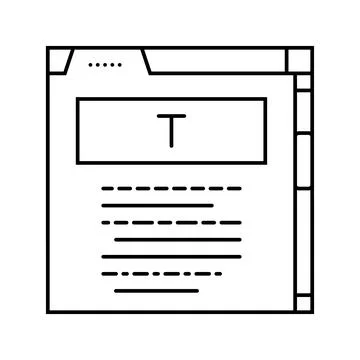 User interface text technical writer line icon vector illustration Stock Illustration
