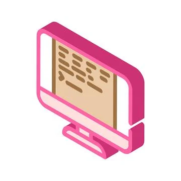 User interface text technical writer isometric icon vector illustration Stock Illustration