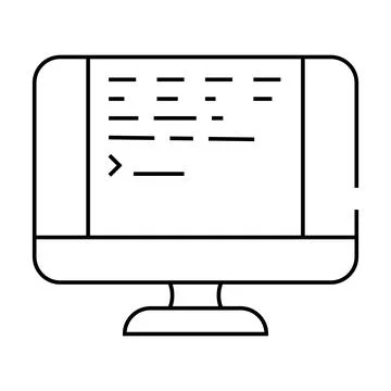 User interface text technical writer line icon vector illustration Stock Illustration