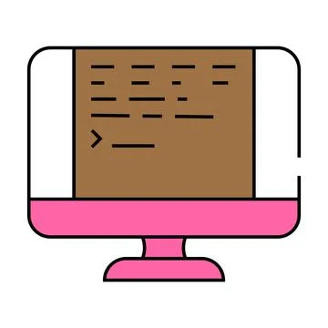 User interface text technical writer icon color illustration Stock Illustration