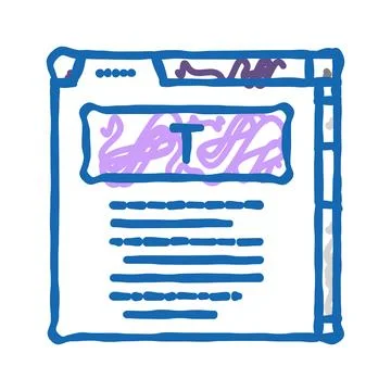 User interface text technical writer icon doodle illustration Stock Illustration
