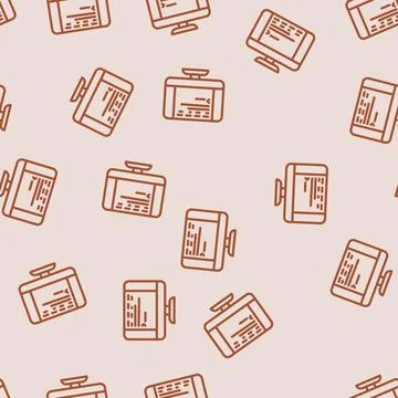 User interface text technical writer line vector seamless pattern 스톡 일러스트