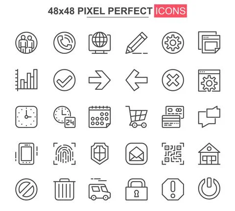 User interface thin line icon set. Ilustração Stock