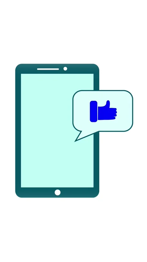 User interface thumbs up. Mobile app technology approval animation vertical.. Stock Footage 341612303
