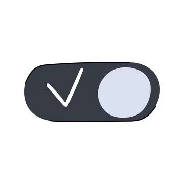 User interface toggle switch presenting activated state Illustrazione stock