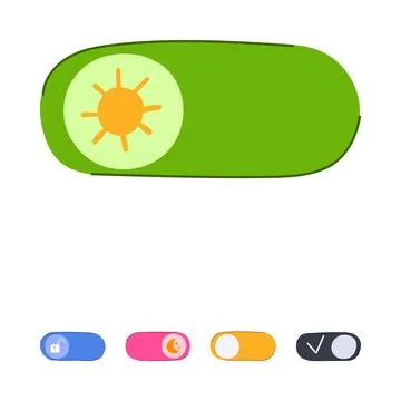 User interface toggle switches for digital control Stock Illustration