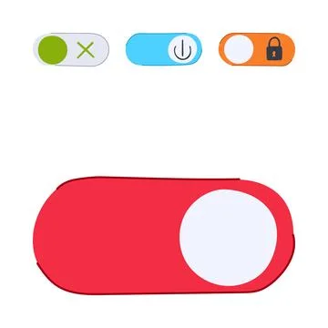 User interface toggle switches for digital control Stock Illustration