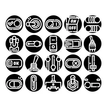 User interface toggles and slider controls collection Illustrazione stock