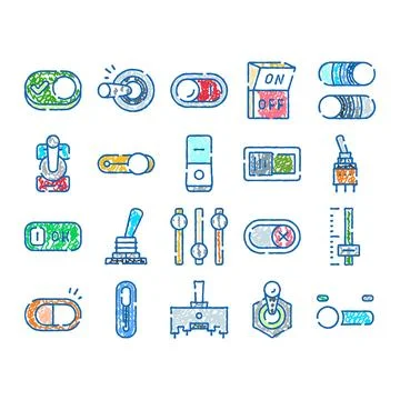 User interface toggles setting control options collection Illustrazione stock