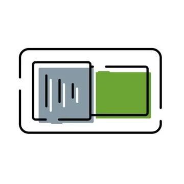 User interface toggling with active green control button Stockillustratie