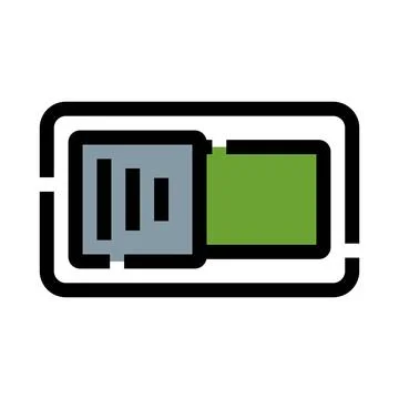 User interface toggling green switch button on Stockillustratie