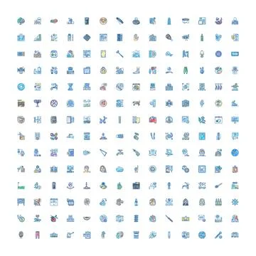 User interface web and mobile application icon collection Stock Illustration