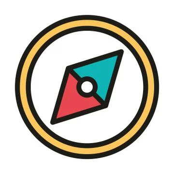 User interface web application compass linear and fill style Stock Illustration