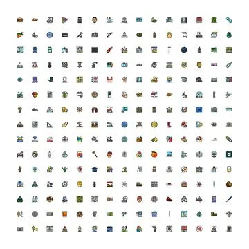User interface web design flat color icons set イラスト素材