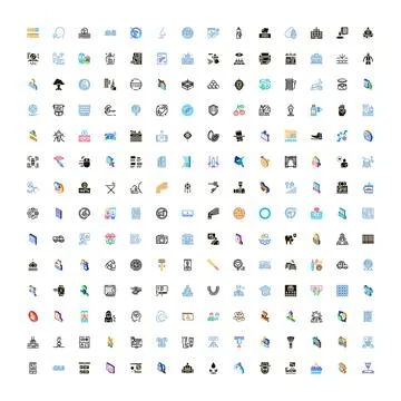 User interface web design vector icons set Stock Illustration