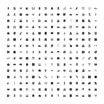 User interface web glyphs icons collection イラスト素材