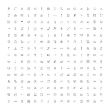 User interface web line icons collection 스톡 일러스트