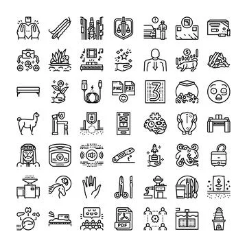 User interface web line icons set Illustrazione stock