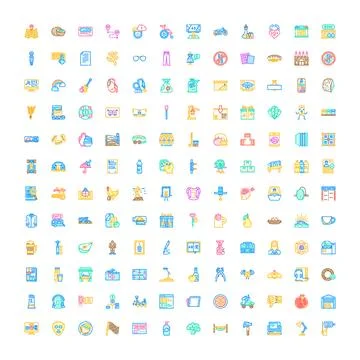 User interface web mobile application outline icons Stock Illustration