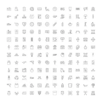 User interface web symbols line icons set Stock Illustration