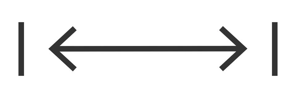 User Interface - Width icon design. Dimension symbol. Sign  two arrow direc.. Stock Illustration