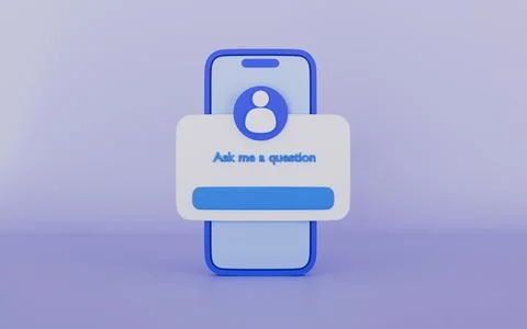 User interface window, Ask me a question illustration on phone Stock Illustration