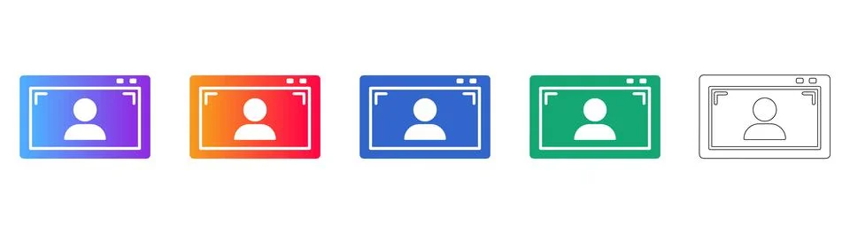 User Interface Window Focus and Selection Icons イラスト素材
