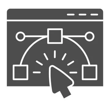 User interface window solid icon. Website wireframe constructor in browser Stock Illustration