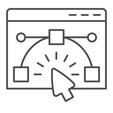 User interface window thin line icon. Website wireframe constructor in browser Stock Illustration
