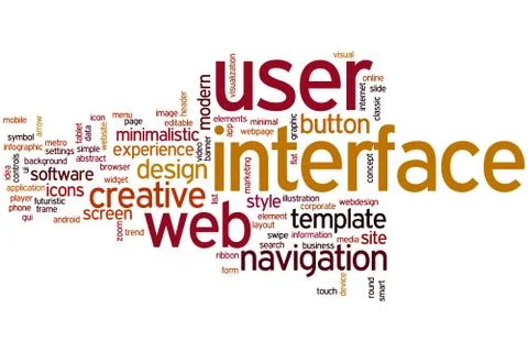 User interface word cloud Illustrazione stock
