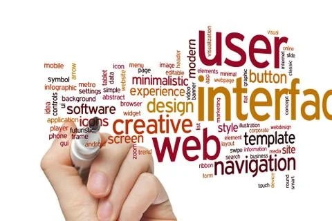 User interface word cloud Stock Photos