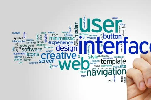 User interface word cloud Stock Photos