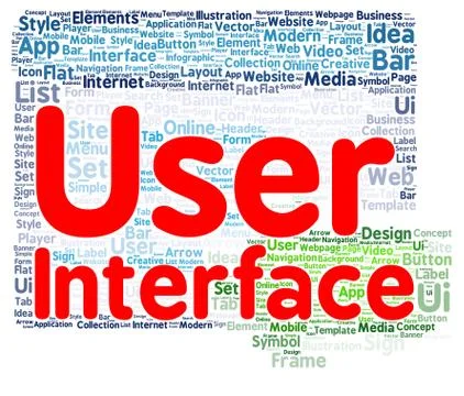 User interface word cloud shape Ilustração Stock