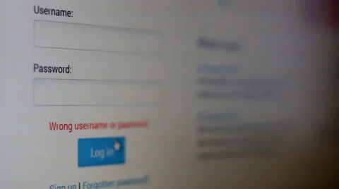 User introducing wrong password. Close up 스톡 동영상 57737366