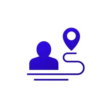 User journey icon on white, vector Stock Illustration