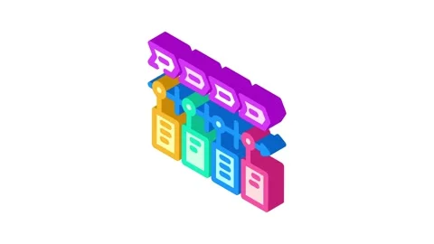 User journey map ux ui design isometric icon animation Stock Footage 327287758