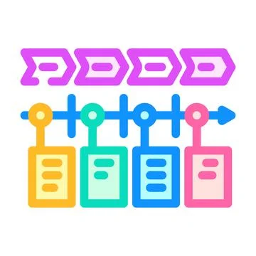 User journey map ux ui design color icon vector illustration Illustrazione stock