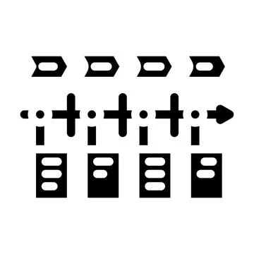 User journey map ux ui design glyph icon vector illustration Stock Illustration