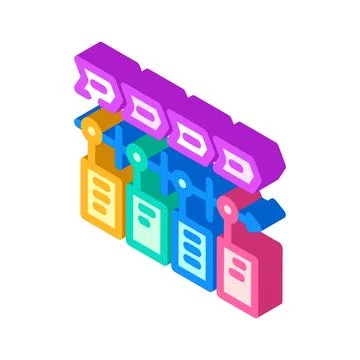 User journey map ux ui design isometric icon vector illustration Stock Illustration