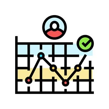 User journey map ux ui design color icon vector illustration Stock Illustration