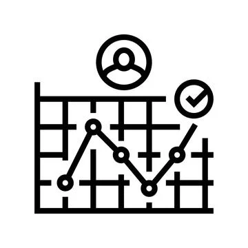 User journey map ux ui design line icon vector illustration Illustrazione stock