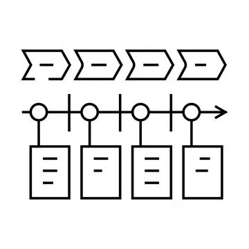 User journey map ux ui design line icon vector illustration 스톡 일러스트