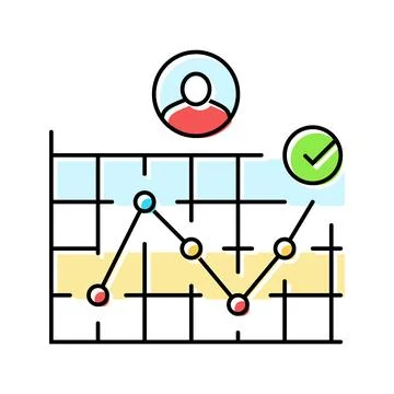 User journey map ux ui design color icon vector illustration Stock Illustration