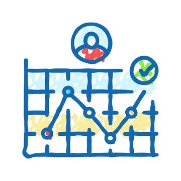 User journey map ux ui design icon doodle illustration Illustrazione stock