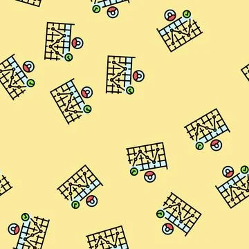 User journey map ux ui design vector seamless pattern Stock Illustration