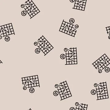 User journey map ux ui design line seamless pattern Stock Illustration
