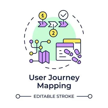 User journey mapping multi color concept icon Stock Illustration