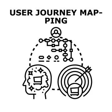 User journey mapping process illustrating customer experience Stock Illustration